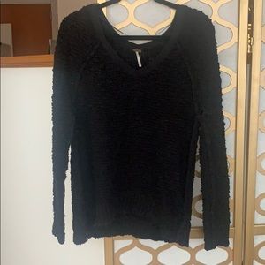 Free People Black V neck Sweater